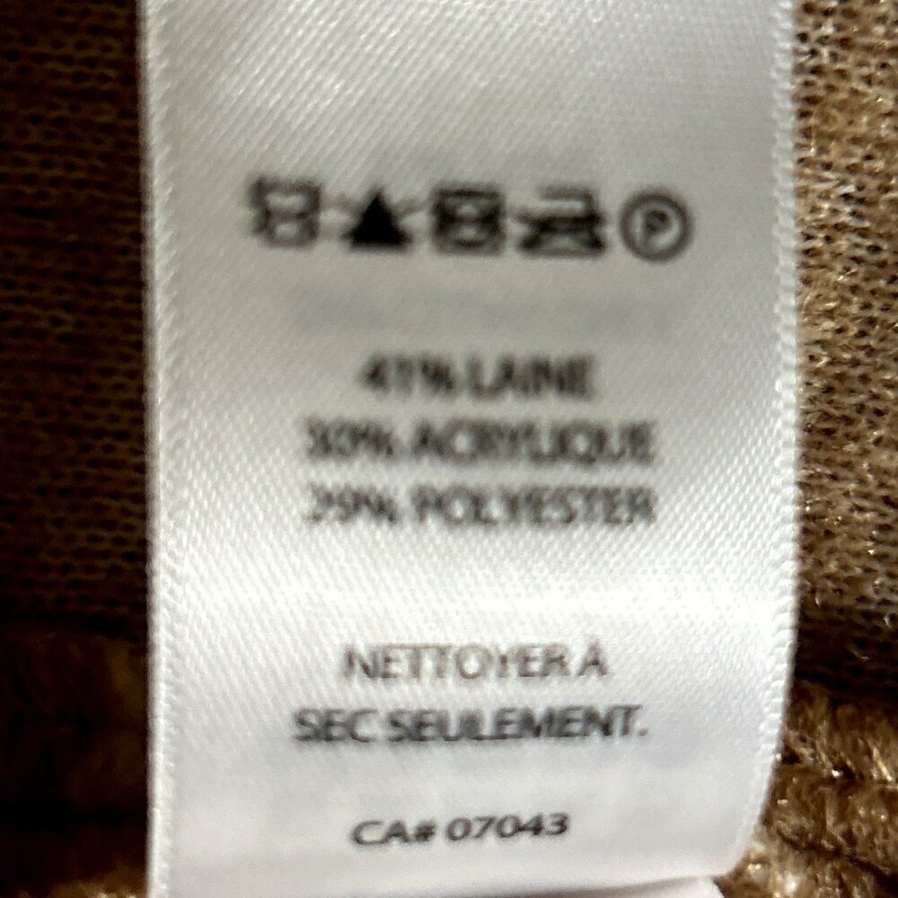 H&M SZ L Cream Cable-Knit Bodycon Wool Blend Sweater Dress Layering Classic - Picture 10 of 11